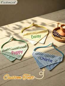 Personalized Pet Scarf Customized Dog Bandana With Name Pet Drool Bib Customizable Pet Scarf Fashionable Comfortable Dog Gift Cute Personalized Pet Summer Elegant Autumn Clothing Accessories Customized Scarf & Scarf Accessories Dog Accessories Dog Collar - Multicolor - View 2