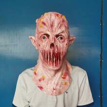 1pc Horror Mouthless Zombie Latex Mask, Realistic Scary Bio-Monster Head Cover, Practical Personalized Thriller Stage Haunted House Escape Room Ghost Face Costume Prop, Durable Exquisite Compact, Perfect For Masquerade Party Dress-Up - Mask - View 7