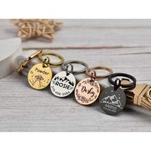 CFUNIQ 1pc Customized Round Dog Tag (With Small Ring), Dog ID Tag, Personalized Dog Name Tag, Cat Supplies, Engraved ID Tag, Silent Dog Tag, Stainless Steel Dog Tag, Customized Pet Name Tag, Pet Gift, Dog Birthday Gift, Gift For Dog Lovers, Durable, QR Code - Multicolor - View 8