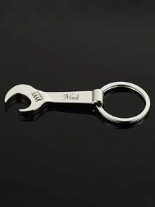 1pc Personalized Bottle Opener, Customizable Text, Creative Wrench Keychain, Portable Keychain, Suitable For Father's Day, Christmas, Birthday, Wedding, Anniversary, Unique Gift For Friends, Family, Guests, Colleagues. - Multicolor - View 5