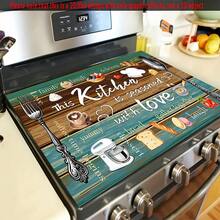 1pc Wood Grain Kitchen Theme Diatomaceous Earth Countertop Mat, Highly Absorbent, Suitable For Tableware, Coffee Machine, Microwave, Etc. Fashionable Watercolor Design, Ideal Choice For Modern Kitchen. - Multicolor - View 6