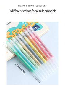 15pcs/Set Dual-Tip Fluorescent Highlighter Pens, Soft Color Tone Fluorescent Markers, Suitable For Coloring, Highlighting, Drawing, Classroom And Office Use. Pens Feature Multi-Function Fine And Thick Tip Design., Back To School - Multicolor - View 10