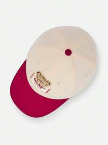 Balabala Kids Baseball Cap 2026 New Color Block Cute Cartoon Sun Hat Boys Girls Breathable Outdoor Daily Wear - White and Red - View 3
