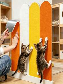 Self-Adhesive Scratching Board, Random Colors, Multi-Color Combination, Wall Scratch Protection, Sofa Protector Pad, Cat Claw Sharpener, Durable And No Shedding, Essential For Pet Room Pet Supplies/Pet Furniture/Cat Scratching Board - one-size - View 9