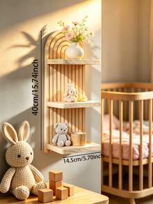 OBOVAY 1pc/2pcs Extra Large Bohemian Wave Pattern Wooden Wall Frame Set, Rainbow Arch Farmhouse Style Wall Shelf, Multi-Functional Outdoor Rack, Easy Installation, All-Season Use, Wooden Wall-Mounted Storage Shelf, Living Room Decor, Christmas And Halloween Gift - Multiple Styles - View 13