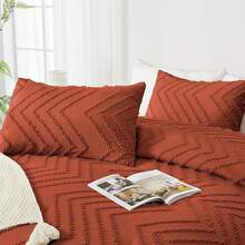 Andency - Queen Size Comforter Set For Queen Bed, Bohemian, Soft, Warm, Tufted And  Design, Neutral Tone, Aesthetic, Rustic, Beautiful, Textured, 3 Pieces, Beige/Cream - Terracotta - View 4
