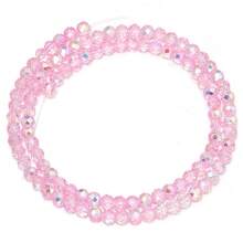 1 Strand Colorful Pink Plated Artificial Crystal Glass Beads - Carved Spacer Beads, Suitable For Handmade DIY Necklace, Earrings, Bracelet Jewelry Decoration, Keychain Phone Chain Making Accessories, Gradient Color Beads, Shiny Surface - Pink - View 10
