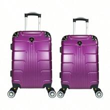 2-Piece Hard-Shell Suitcase Set, 20 And 18 Inches, Hand Luggage, 10KG And 8KG, Lightweight PC+ABS Material, 360° Detachable Wheels With Integrated Lock - Purple - View 1