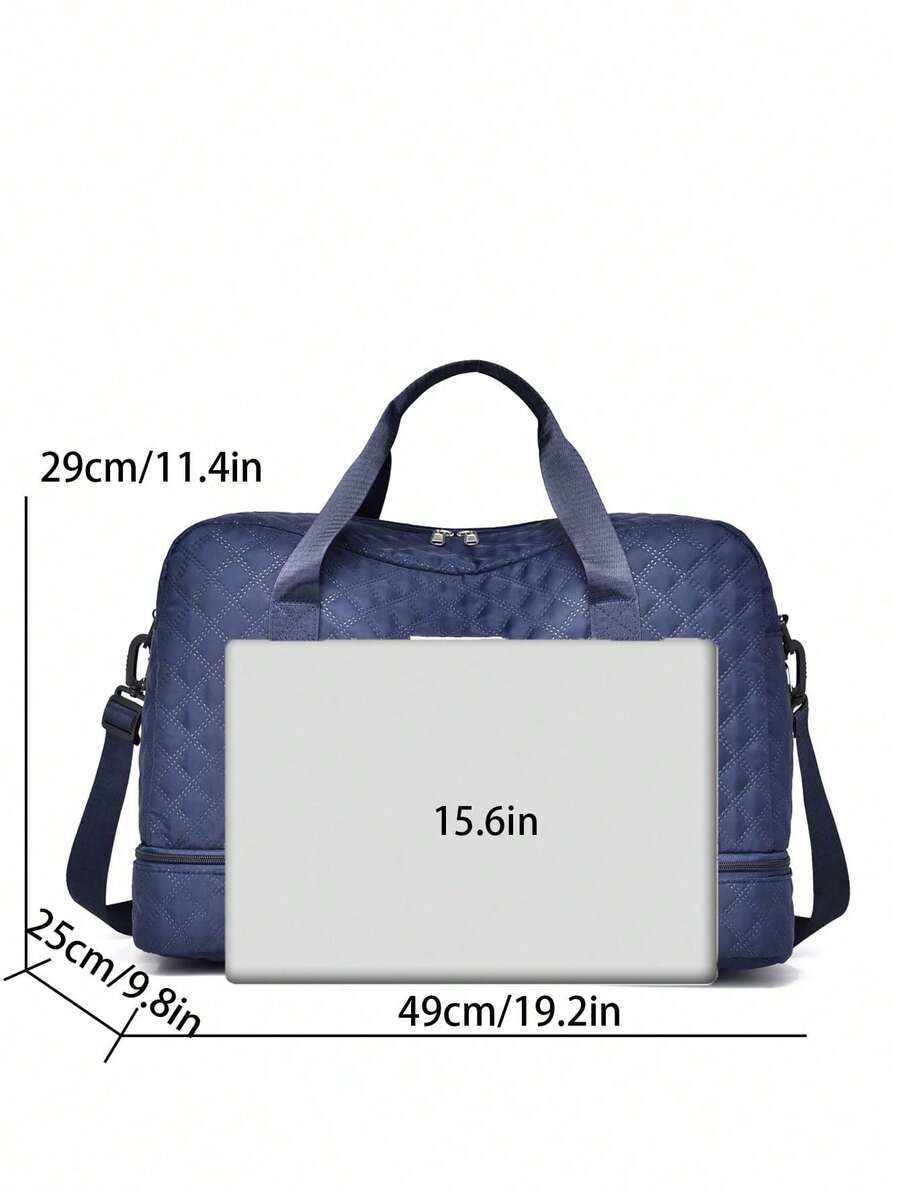 Unisex Solid-Color Travel Bag With Zipper And Separate Multifunctional Compartment For Shoes, Travel Suitcases, Laptop, Lightweight - 米色 - 查看 1