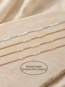 Pulsera personalizada con múltiples nombres - Pulsera con nombre personalizado - Pulsera con nombre para niñas - Regalo personalizado para mamá, regalo de cumpleaños, regalo de aniversario - Multicolor - Ver 5