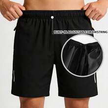 3pcs Men's Sports Casual Outdoor Fashion Shorts With Built-In Drawstring And Zipper Pockets - Multicolor - View 8