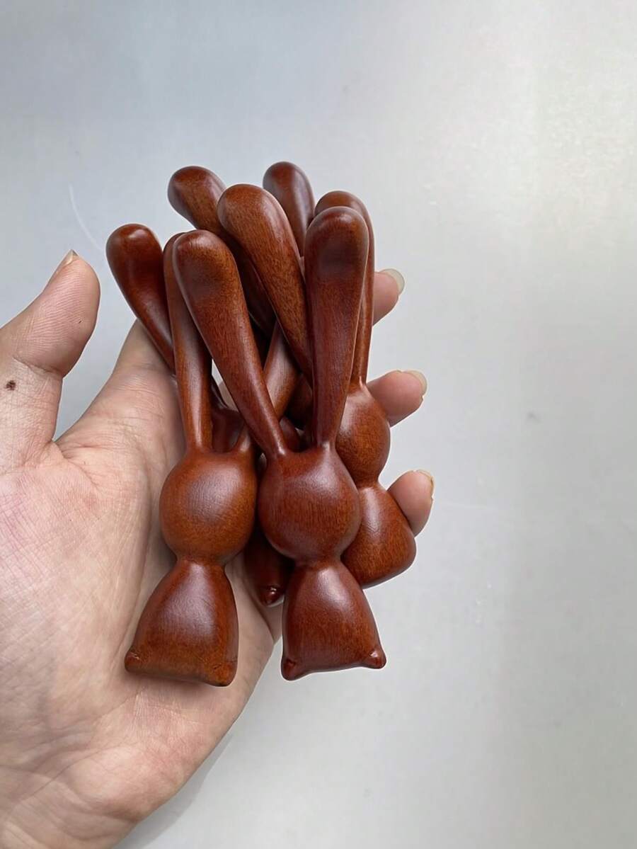 1 pieza Palo de masaje con orejas largas de conejo y nariz linda, regalo creativo para días festivos, masajeador facial elevador y peine - Multicolor - Ver 1
