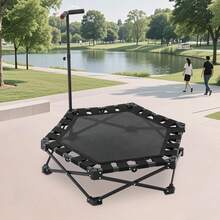 Cama elástica plegable, cama elástica con asas ajustables, cama elástica plegable - Negro - Ver 8