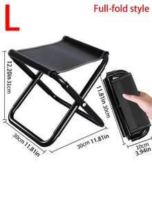 Silla de pesca plegable para exteriores con soporte de acero reforzado, asiento resistente al desgaste, taburete de camping minimalista para excursionistas, silla pequeña plegable compacta para disfrutar de la naturaleza, taburete plegable, mueble de cocina, decoración de jardín, tienda de playa, camping, patio, picnic, esencial - Silla de camping plegable - Ver 6