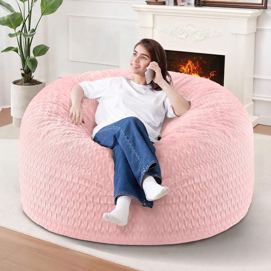 2-Leg Bean Bag Chair, Giant Bean Bag Chairs For Adults, Large Bean Bag Chairs With Memory Foam Filling, Large Bean Bag Chairs With Plush Cover - Gray - 深灰色 - 查看 1