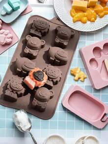 8-Cavity 2/3pcs Set Silicone Mold Animal Insect Dinosaur Multi-Style Creative Design Silicone High-Quality Kitchen Tool, Multi-Functional Heat-Resistant Non-Stick Easy-Release Easy-Clean Reusable Mold, Homemade Dessert Durable Kitchenware Suitable For Chocolate, Candy, Ice Cubes, Pudding And Cake Decoration Animal & Insect Shaped Baking Mold - 查看 3