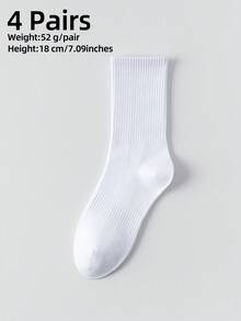 1/4/10/20 Pairs Men's Pure Cotton Socks, Comfortable Mid-Calf Socks, Unisex, Suitable For All Seasons, Perfect For Sports And Daily Wear - Multicolor - View 19