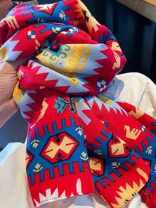 1pc New Sweet Heart Tassel Scarf For Women, Thin Spring/Summer Sun Protection Shawl For Travel, Beach And Air-Conditioned Room - Red - View 3