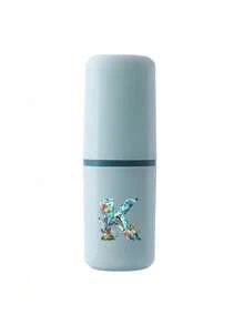 Cartoon Ocean Letter Series Toothbrush Holder Case Bathroom Accessories Outdoor Travel Toothbrush Toothpaste Storage Box Letter Series Printed Dust-Proof Storage Box Travel Essential Back To School Supplies Vacation Camping Essential Vacation Mini Summer, Back To School Season, School Opening Gift, Travel Essential, Travel Must-Have - Multicolor - View 25