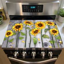 1pc Wood Grain Sunflower Diatomaceous Earth Kitchen Countertop Mat, Highly Absorbent, Suitable For Tableware, Coffee Machine, Microwave, Etc. Fashionable Watercolor Design, Ideal Choice For Modern Kitchen. - Multicolor - View 5