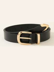 1pc Classic Buckle Belt, Solid Color Elegant PU Leather Belt, Can Be Matched With Skirts And Pants, Suitable For Daily Commute Or Casual Outings, Fashion Design Minimalist Style, College, Daily Belt - Multicolor - View 11