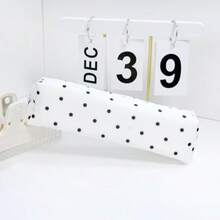 Polka Dot Canvas Pencil Case Music Note Storage Bag Large Capacity Bow Stationery Organizer - View 7