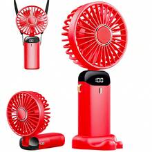 1個夏季手持式風扇，5段速靜音USB充電式便攜迷你電風扇，強勁便攜風扇適用於辦公桌、學生宿舍，超長電池續航力，小型戶外超強冷卻裝置，度假旅行必備，禮物、戶外、海灘、旅行、運動、居家、辦公、日常使用、假期必備、汽車旅行、室內/戶外冷卻，靜音便攜風扇，身體風扇 - 彩色 - 查看 18