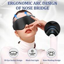 Ultra Soft 3D Sleep Eye Mask, Light Blocking Eye Cover For Insomnia Relief, Unisex Sleeping Mask For Student Nap & Travel, Ideal For Long Haul Flight, Deep Sleep, Business & Yacht Trips, Must-Have Rest Accessory For Back To School - Multicolor - View 5