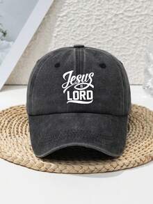 1件女款 Jesus Is LORD 字母印花做舊時尚沙灘旅行可調節軟頂棒球帽 - A - 查看 18