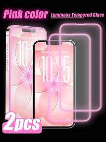 Gorilla Hero 2pcs/Pack - Pink Glow-In-The-Dark Screen Protector, Pink Glow-In-The-Dark Border Design, High-Definition Screen Protector, High-Hardness Durable Tempered Glass Phone Screen Protector, Compatible With IPhone Ultra/18 Pro Max/18 Pro/18/17e/17 Pro Max/16 Pro Max/15 Pro Max/14 Pro Max/13 Pro Max/12 Pro Max/17 Pro/16 Pro/15 Pro/14 Pro/17 Air/16/15/14/13/12/11 And Other Series. - Pink - View 17