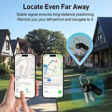 RSH 智慧行李追蹤器，無線智慧追蹤器，相容於 Find My（不相容於 Android），追蹤與定位防丟失裝置，可更換電池，智慧鑰匙尋找器，物品定位器，隱私保護，適用於包包、鑰匙、行李箱 - 黑色 - 查看 7