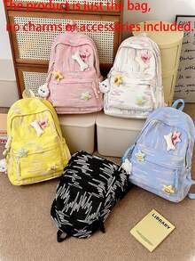 6pcs/1pc Minimalist Casual Mini Backpack, Soft And Lightweight Fabric, Solid Color Simple Design, Suitable For All Seasons, Ideal For Teenage Girls, Students, Working Women, Mothers, Travel, Commute, School, Outdoor, Portable Storage Small Backpack - Multiple Styles - View 5