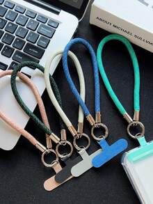 Cordón corto para teléfono, correa de muñeca minimalista y de moda anti-pérdida para viajes al aire libre, senderismo, compras, colgante de funda de teléfono anti-caída con gancho de metal, cuerda colgante duradera y resistente a roturas para hombres y mujeres - Multicolor - Ver 6