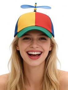2pcs Propeller Baseball Cap, Outdoor Adjustable Sun Protection Casual Hat, Suitable For Spring And Autumn Travel, Beach, Party - Multicolor - View 3