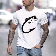 New Short-Sleeved T-Shirt With Round Neck, Printed, Loose And Versatile For Men, Ideal For Cross-Border Trade, In Stock. - White - View 4
