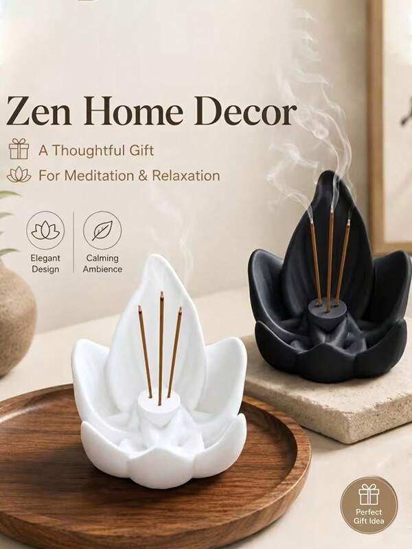 1pc Lotus Aromatherapy Base, Lotus Shaped Aromatherapy Burner, Home Fragrance Decor, Helps Regulate Mood And Purify Air, Suitable For Living Room, Bedroom, Desktop Decoration, Dorm Storage, Home Decor, Wedding, Essential Fragrance Tool For Yoga And Meditation Enthusiasts