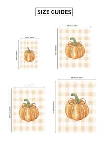 1pc Frameless Watercolor Pumpkin With Bow Plaid Fall Cozy Autumn Wall Art Poster Print For Apartment Living Room Bedroom Dorm Party Decor, Room Decor, Prints For Wall - Frameless - View 10