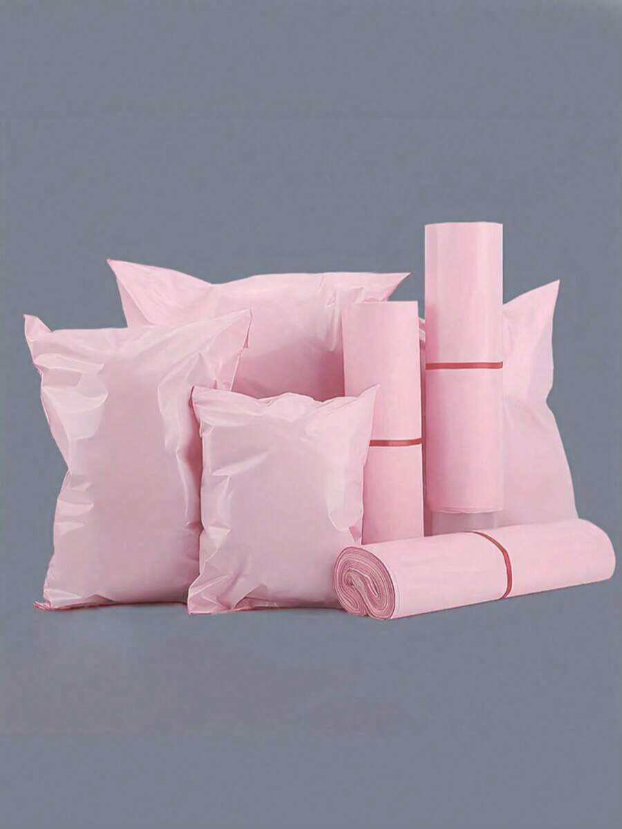 50pcs Pink Polyethylene Mailing Bags - Self-Sealing Shipping Bags/Envelopes; Suitable For Mailing Various Items And Gift Packaging - Pink - View 1