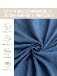 3Pcs Fashionable Dual-Tone Solid Color Duvet Cover Bedding Set, Soft And Breathable, Wrinkle-Resistant, Full Size (1 Duvet Cover + 2 Pillowcases, No Filling) Suitable For All Seasons, Soft And Comfortable, Ideal For Dorm Students, Home Bedroom Bedding, Guest Room Use, With Zipper Closure And Pillowcases, Multi-Color Soft And Durable, Extra Large Bedding, Extra Large Duvet Cover Set Suitable For Room Decor, Travel And Dorm (Boys/Girls) - Blue and White - View 5