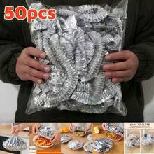 50 Reusable Aluminum Foil Elastic Insulation Covers - Aluminum Foil Covers, Kitchen Cling Film Covers, Suitable For Bowls, Plates, Tableware - Keep Food Warm And Fresh, Food Preservation Equipment, For Baking Use - Aluminum Foil Food Lid - View 6