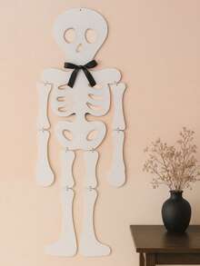 1 pieza Letrero colgante de puerta de esqueleto de tela no tejida, decoración de corona de puerta de entrada con esqueleto blanco de articulaciones móviles, con lazo negro, esqueleto colgante de pared de Halloween, letrero colgante de porche de esqueleto de Body completo grande, decoración de puerta de entrada de estilo horror campestre de Halloween, decoración colgante de puerta de entrada de esqueleto de fieltro ligero, decoración de pared exterior de casa embrujada "Truco o ", decoración colgante de esqueleto para fondo de fiesta de Halloween - Multicolor - Ver 5