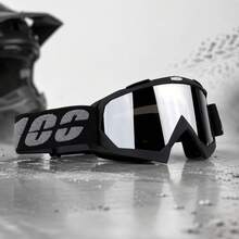 Black Off-Road Motorcycle Riding Goggles, Wide Field Of View PC Lens Eye Protection Glasses, With Adjustable Elastic Strap, Suitable For Off-Road Motorcycle, ATV, Mountain Bike Outdoor Sports - 100 - View 1