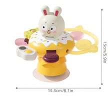 1pc Baby Table Suction Rotating Toy, Fun Chicken & Rabbit Rotating Sensory Cognitive Learning Educational Toy, Stress Relief Play - Multicolor - View 2