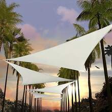 1pc Triangular Sunshade, With UV Protection, For Outdoor Spaces Like Terraces, Gardens And Decks,UV-Blocking Waterproof Polyester Sun Shade Sail, Suitable For Patio, Garden, Swimming Pool, Outdoor Camping, Includes DIY Installation Ropes - Multicolor - View 8