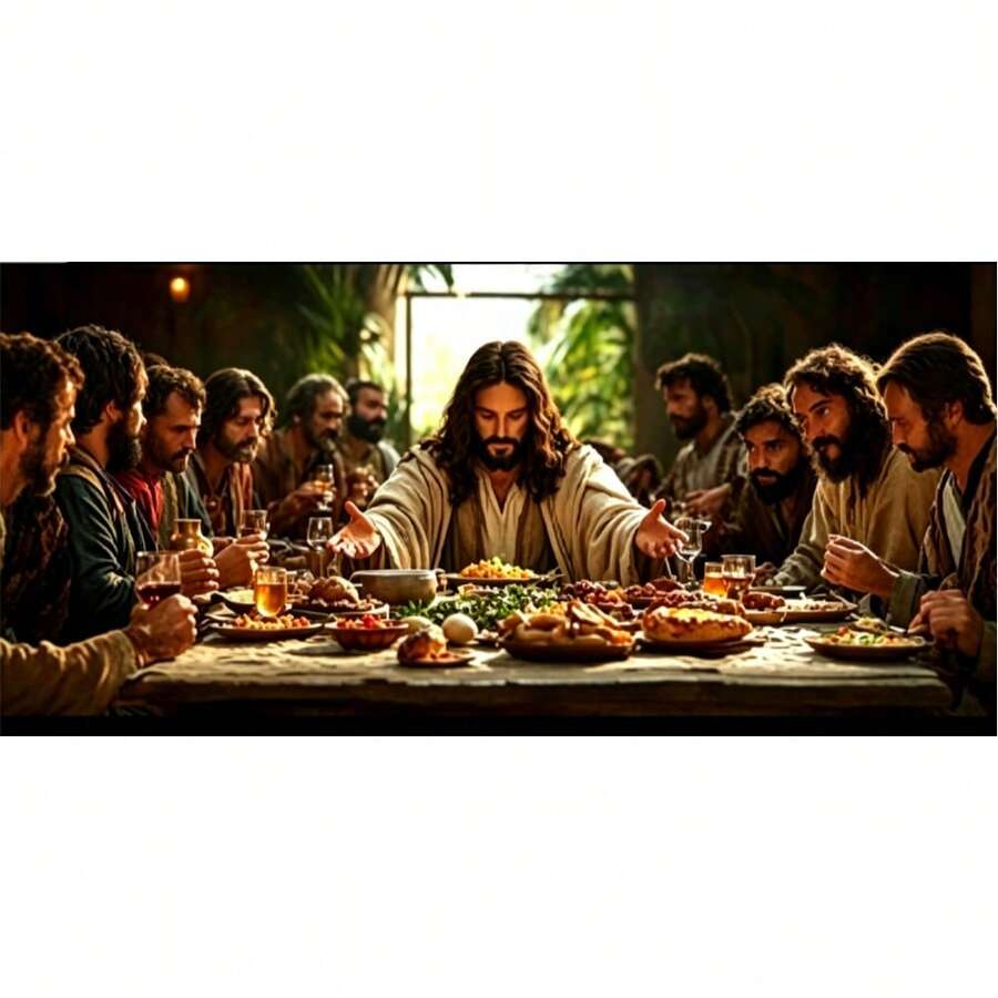 The Last Supper Realistic Oil Painting Style Full Drill Frameless 5D DIY Diamond Painting - round diamond - View 1