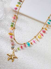 Summer Dopamine Colorful Beaded Creative Design Necklace - Women's Daily Versatile Layered Earrings - Multicolor - View 5