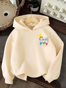 Sudadera cálida con estampado de consola de juegos para niño preadolescente - Albaricoque - Ver 2