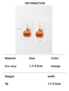 imoli 1 Pair/Punk Sweet Cool Style Acrylic Hollow Pumpkin Halloween Hat Ghost Spider Web Earrings Suitable For Women Halloween Party, Cosplay, Ghost Festival Eye-Catching Funny Accessories (Size Is Accessory Size) - Multicolor - View 29