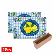 1pc, Home Decor, Lemon Plaid Pattern Printed Dish Drying Mat, Coffee Machine Absorbent Mat, Sink Drain Mat, Cup Absorbent Mat, Kitchen Supplies, Bathroom Supplies, Kitchen Countertop Decor - Multicolor - View 12
