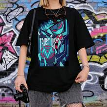 Vox T-Shirt, Sweatshirt, Hoodie, Hazbins Hotels, Unisex-Cartoon-T-Shirt, Geschenk für Hellaverse-Fans - Schwarz - Übersicht 1